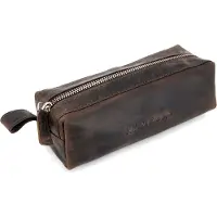 Kangaro Roberto Romano etui - EMPOLI - bruin - echt leer - 20x6x7cm - JU-48214