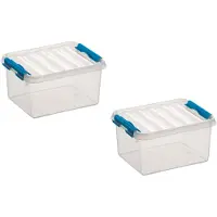 Sunware 3x stuks kunststof stapelbare opbergbakken 2 liter 20 x 15 x 10 cm - Opbergbox