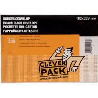 Cleverpack bordrugenveloppen, ft 162 x 229 mm, met stripsluiting, wit, pak van 25 stuks 4 stuks