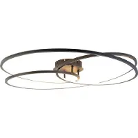QAZQA Plafondlamp zwart 78 cm incl. LED 3 staps dimbaar - Rowin