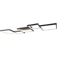 QAZQA Plafondlamp zwart incl. LED 3 staps dimbaar 5-lichts - Lejo