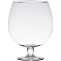 Hakbijl Glass Transparante luxe stijlvolle Brandy vaas/vazen van glas 20 cm - Vazen