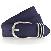 Tamaris Leren Riem Classic Velours Belt W95 Velvet Blue Blauw