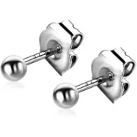 Zinzi 3mm zilveren oorknoppen glad bol ZIO805