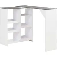 vidaXL Bartafel met verplaatsbaar schap 138x39x110 cm wit