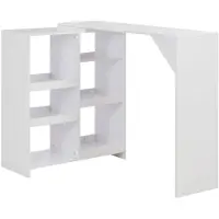 vidaXL Barkruk met verstelbaar plankje, wit, 138x39x110 cm