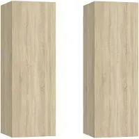 vidaXL Tv-meubels 2 st 30,5x30x90 cm bewerkt hout sonoma eikenkleurig