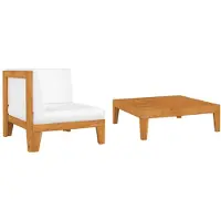 vidaXL 2-delige Loungeset met kussens massief acaciahout