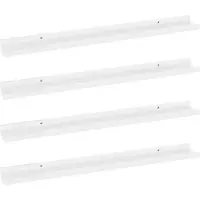 vidaXL Wandschappen 4 st 80x9x3 cm hoogglans wit