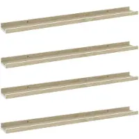 vidaXL Wandschappen 4 st 80x9x3 cm wit en sonoma eikenkleurig