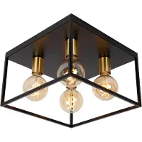 Lucide RUBEN - Plafonnière (Plafondlamp) - 4xE27 - Zwart
