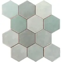Terre d'Azur Hexagonale Mosaic wandtegel 28x30cm groen - per 5 vellen