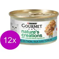 Gourmet 12x - Nature's Creations Mini Filets Tonijn - Kattenvoer Natvoer - 85 g