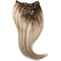 Rapunzel of sweden Classic Clip-ins Straight / Medium Volume / 7 pieces Dark Ashy Blonde Balayage B2.6/10.7 50 cm Hair extensions 110 g