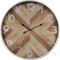 LW Collection Wandklok Saylor | LW Collection hout naturel 60x60 cm wandklokken | NADUVI