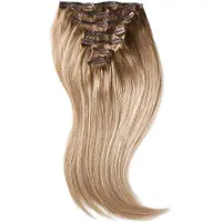 Rapunzel of sweden Classic Clip-ins Straight / Medium Volume / 7 pieces Brown Ash Blonde Balayage B5.1/7.3 50 cm Hair extensions 110 g