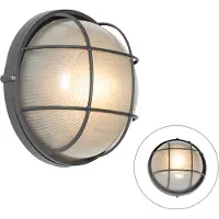 QAZQA Industriële buitenwandlamp donkergrijs IP44 - Hanneke