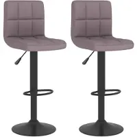 vidaXL Barkrukken 2 st stof taupe