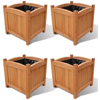 vidaXL Plantenbakken verhoogd 4 st 30x30x30 cm