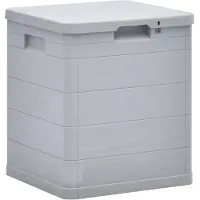 vidaXL Opbergbox voor in de tuin 90 L lichtgrijs
