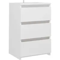 vidaXL Nachtkastje 40x35x62,5 cm bewerkt hout wit