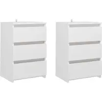 vidaXL Nachtkastjes 2 st 40x35x62,5 cm bewerkt hout wit