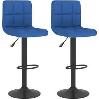 vidaXL Barkrukken 2 st stof blauw