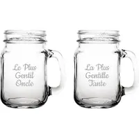 Fusion Drinkglas gegraveerd - 45cl - Le Plus Gentil Oncle & La Plus Gentille Tante