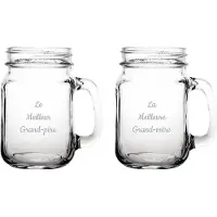 Fusion Drinkglas gegraveerd - 45cl - Le Meilleur Grand-père & La Meilleure Grand-mère