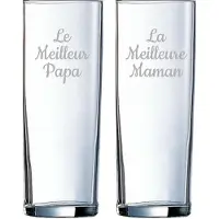 Arcoroc Longdrinkglas gegraveerd - 31cl - Le Meilleur Papa & La Meilleure Maman