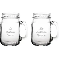 Fusion Drinkglas gegraveerd - 45cl - Le Meilleur Papa & La Meilleure Maman