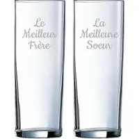Arcoroc Longdrinkglas gegraveerd - 31cl - Le Meilleur Frère & La Meilleure Soeur