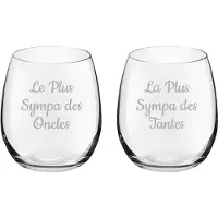 Royal Leerdam Drinkglas gegraveerd - 39cl - Le Plus Sympa des Oncles & La Plus Sympa des Tantes
