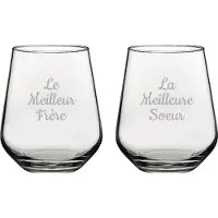 Pasabahce Drinkglas gegraveerd - 42,5cl - Le Meilleur Frère & La Meilleure Soeur