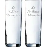 Arcoroc Longdrinkglas gegraveerd - 31cl - Le Meilleur Beau-père & La Meilleure Belle-mère