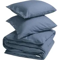 Yumeko Dekbedovertrek set Flanel 240x220 Blauw - Eco, Bio & Fairtrade