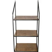 Ptmd collection PTMD Beau open wandschap (3 planken) goud ijzeren (Bruin, 37x77x24cm)