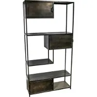 Ptmd collection PTMD Duana Playful ijzeren kast zwart (Koper, 100x198x35cm)