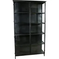 Ptmd collection PTMD Elina ijzeren kast 2-deurs zwart (Zwart, 120x211x36cm)
