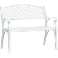 vidaXL Tuinbank 102 cm gietaluminium wit