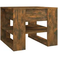vidaXL Salontafel 55,5x55x45 cm bewerkt hout gerookt eikenkleurig