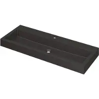 Ink Momento Meubelwastafel 120x45cm Quartz - Centraal - 1 Kraangat - Zwart - 8718835023799 - Rechthoekig - Wastafels, Meubelwastafels