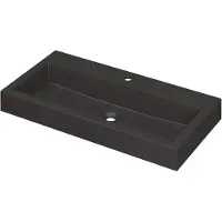 Ink Momento Meubelwastafel 90x45cm Quartz - 1 Kraangat - Zwart - 8718835023737 - Rechthoekig - Wastafels, Meubelwastafels