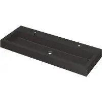 Ink Momento Meubelwastafel 120x45cm Quartz - Centraal - 2 Kraangaten - Zwart - 8718835023805 - Rechthoekig - Wastafels, Meubelwastafels