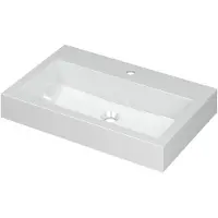 Ink Momento Meubelwastafel 70x45cm Polystone - 1 Kraangat - Glans Wit - 8718835023416 - Rechthoekig - Wastafels, Meubelwastafels