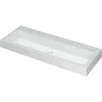Ink Momento Meubelwastafel 120x45cm Polystone - Centraal - 2 Kraangaten - Glans Wit - 8718835023508 - Rechthoekig - Wastafels, Meubelwastafels