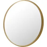 J-Line Mirror round high border metal/glass gold medium