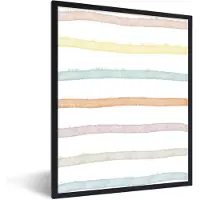 PosterMonkey Fotolijst incl. Poster - Lijn - Pastel - Regenboog - Patronen - 60x80 cm - Posterlijst