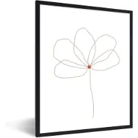 PosterMonkey Fotolijst incl. Poster - Bloem - Line art - Natuur - 30x40 cm - Posterlijst