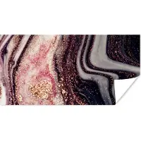 PosterMonkey Poster Marmer - Roze - Goud - Glitter - Marmerlook - 160x80 cm